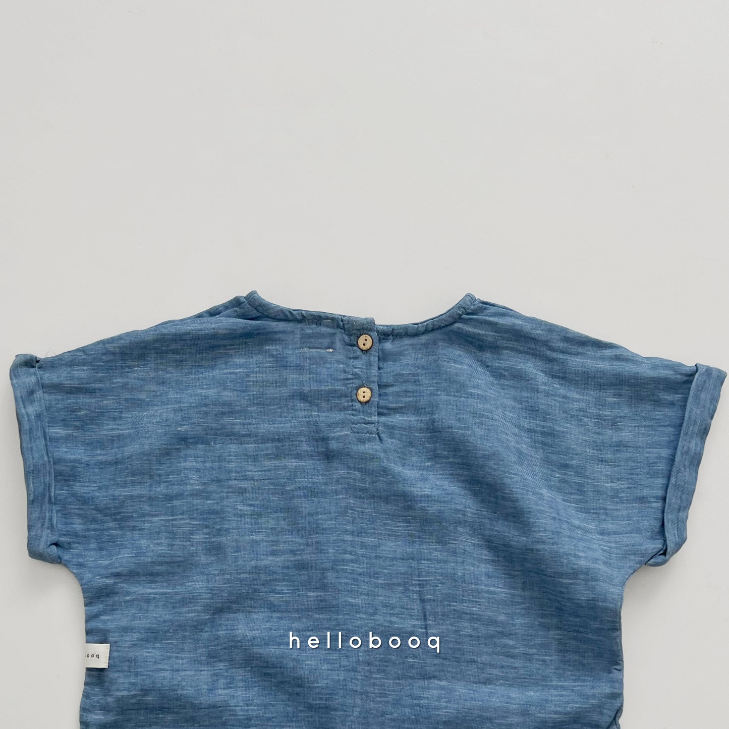 blue linen tee