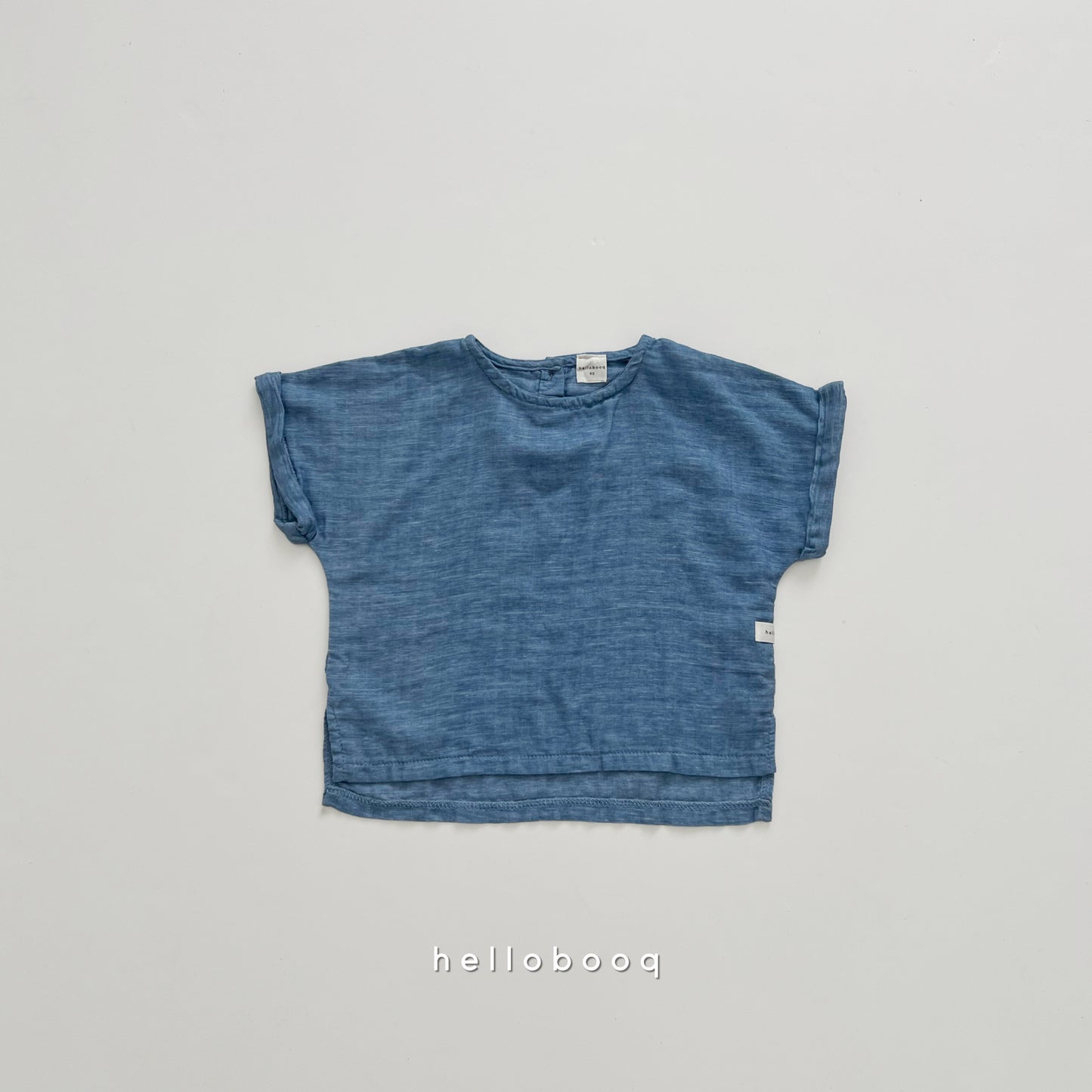 blue linen tee