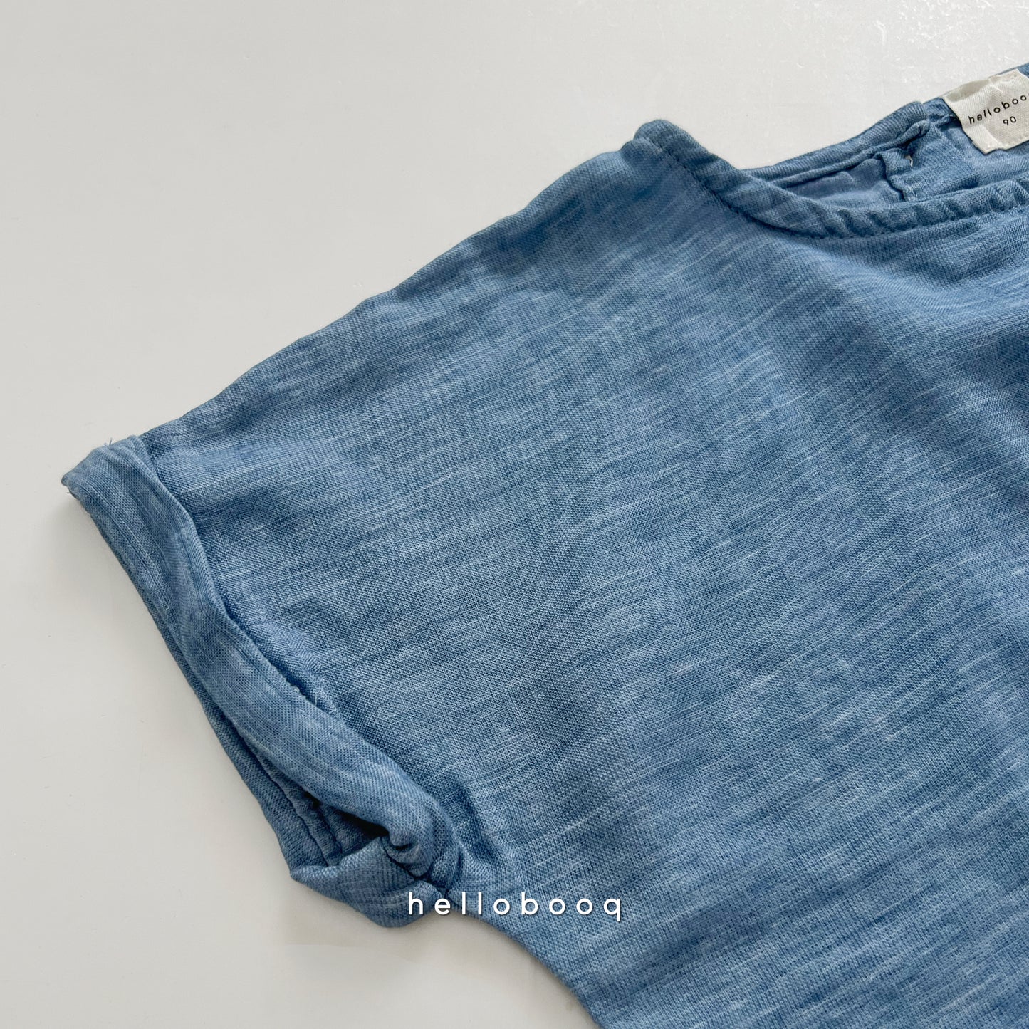 blue linen tee