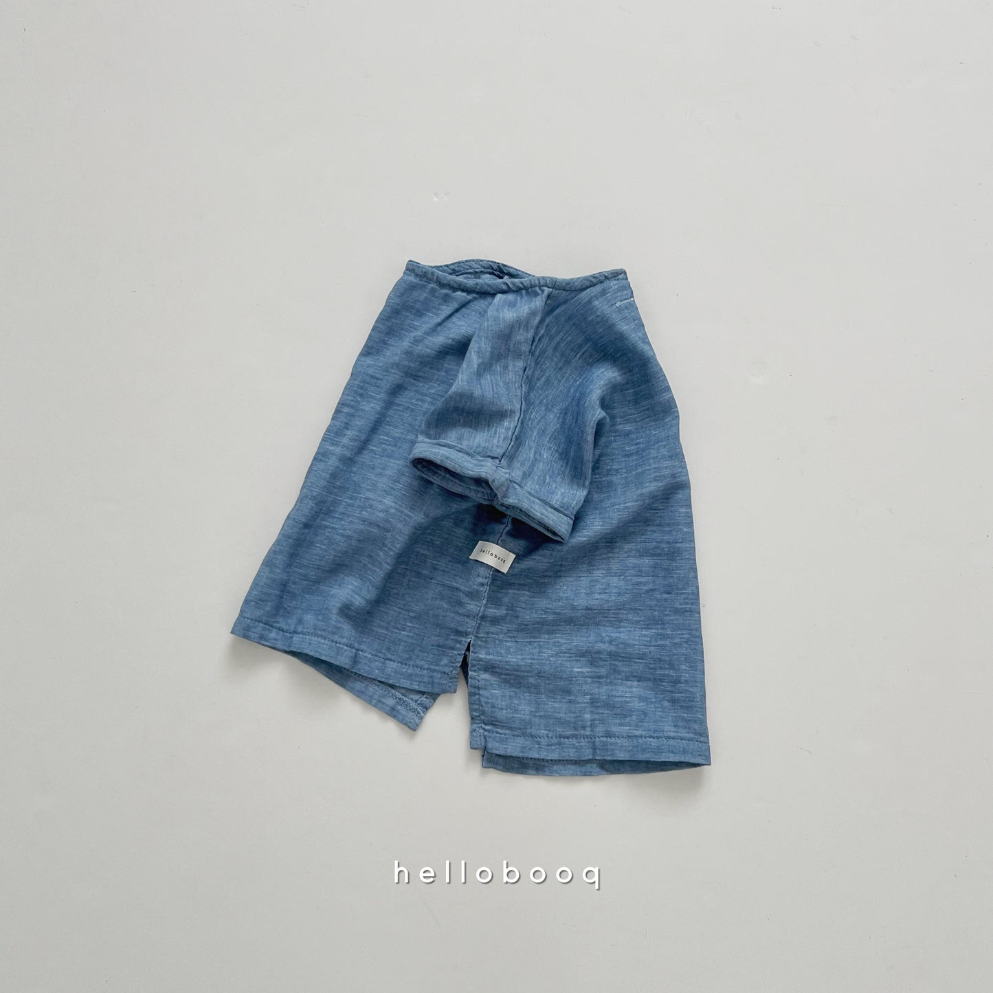 blue linen tee