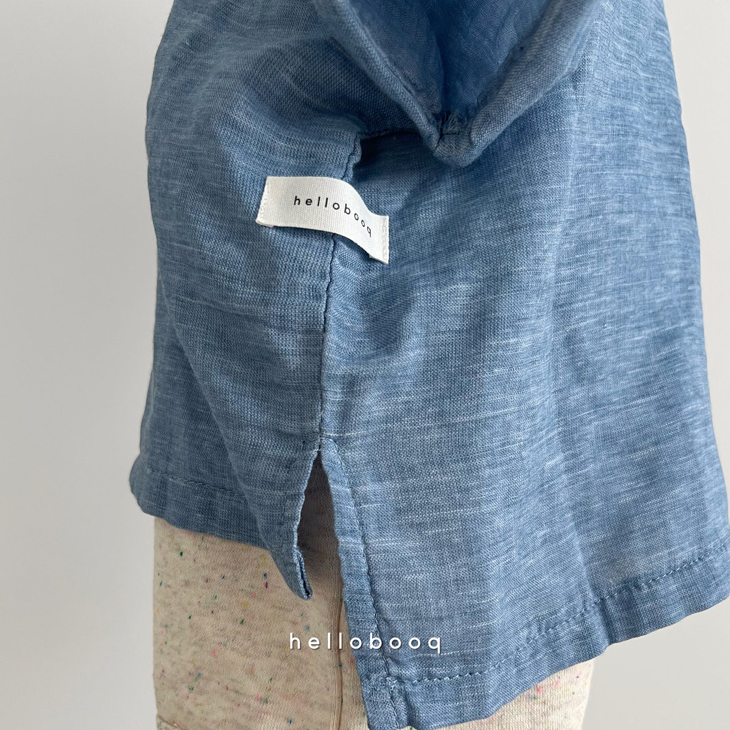 blue linen tee